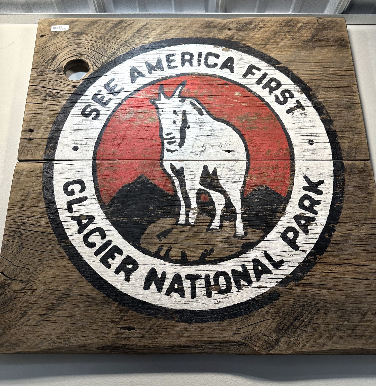 Handmade Glacier Park Sign - Mountain Goat