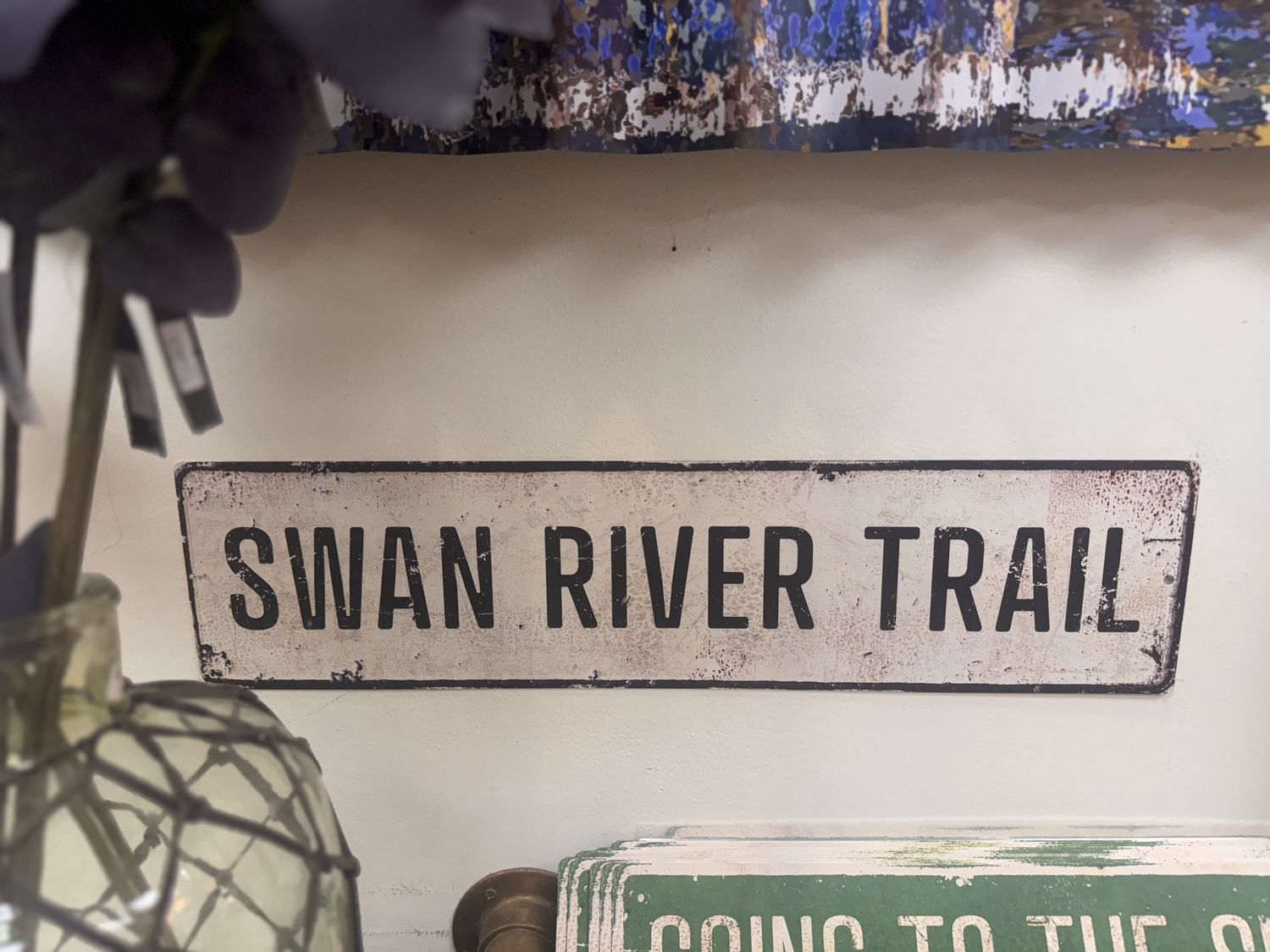Swan River Trail Location Sign - Metal