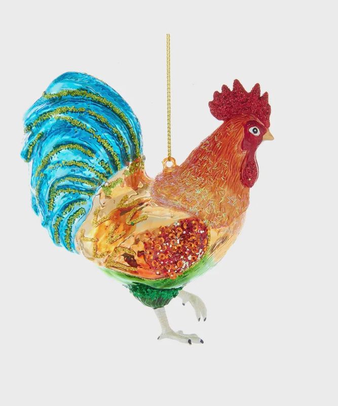 Rooster - Large Glass Ornament