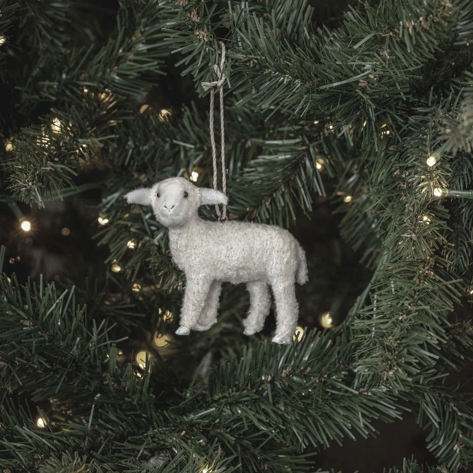 Standing Lamb - Textured Ornament