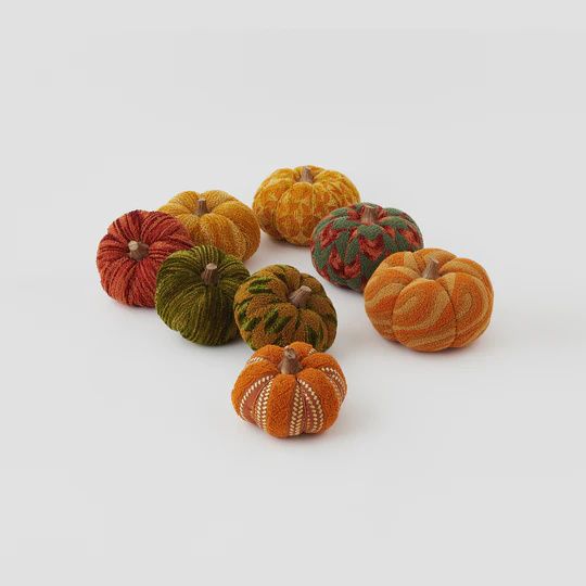 7" Large Knit Pumpkin - Fall Colors