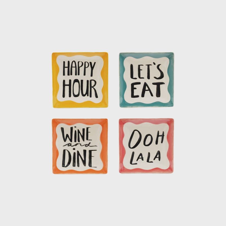 Square Plates with sayings 5" SQ