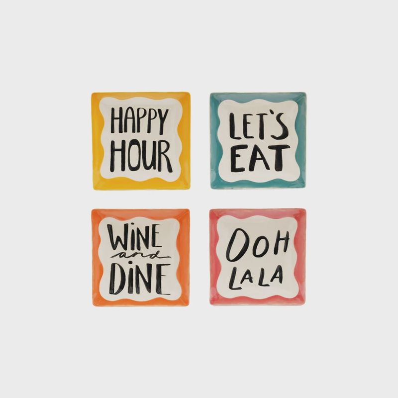 Square Plates with sayings 5" SQ