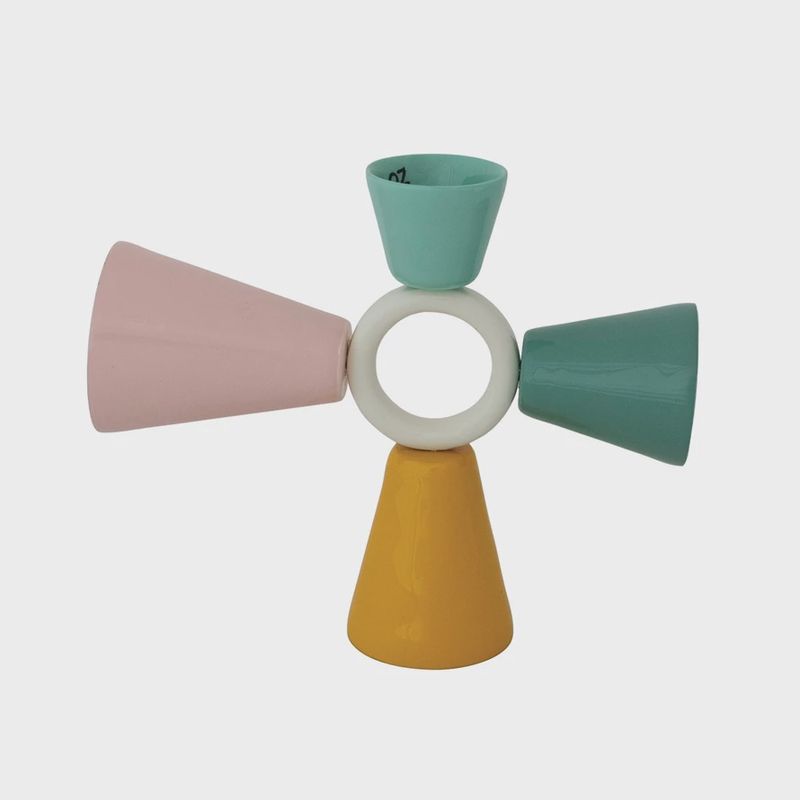 Cocktail Jigger 4-way Pastel; colors Enameled Metal