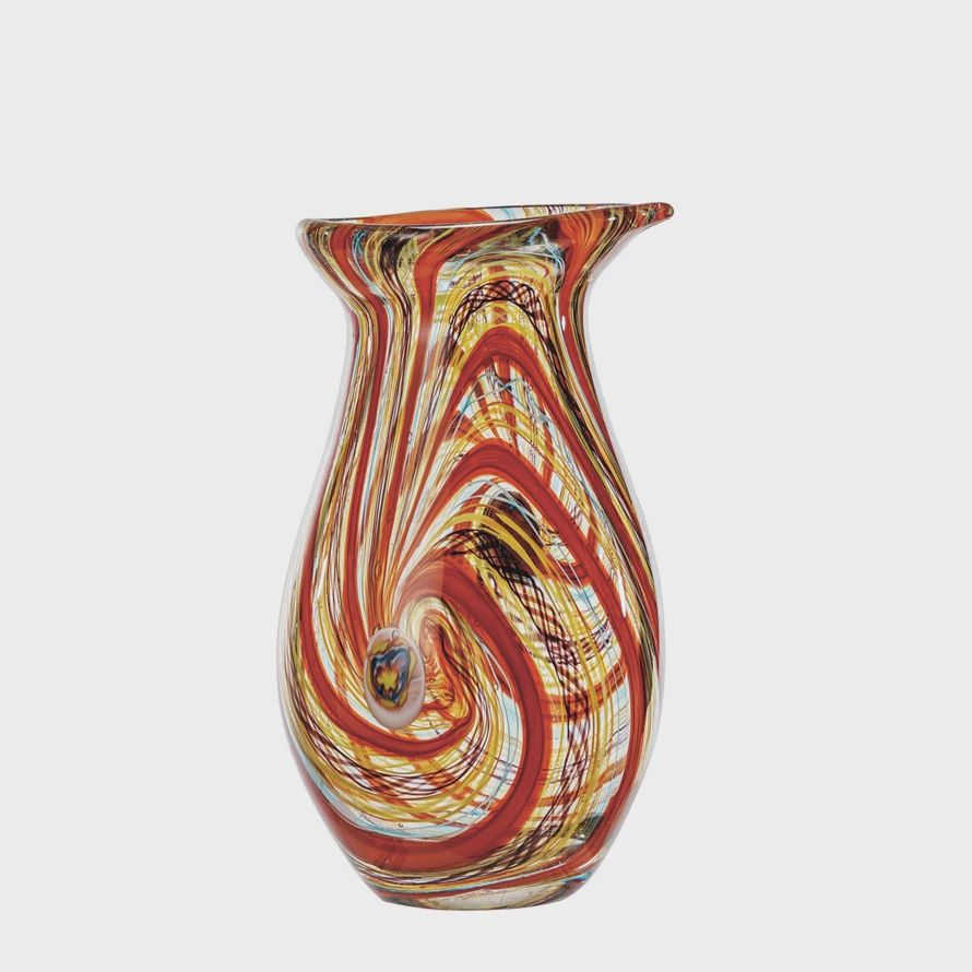 Vase Handmade Glass Swirl Multi
