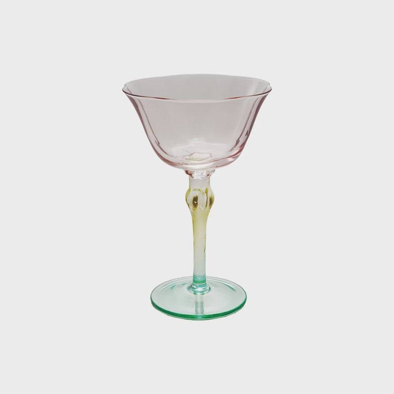 Hand-Blown Wine Glass -   Pink