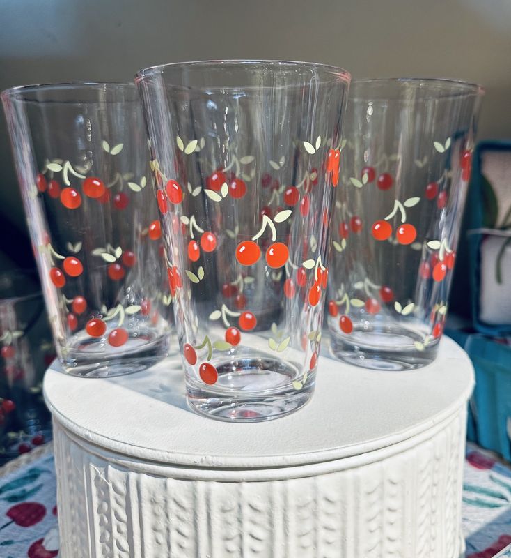Juice Glasses - Cherries