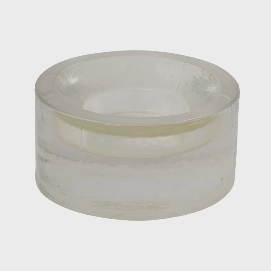 Pressed Clear Glass Tealight Holder