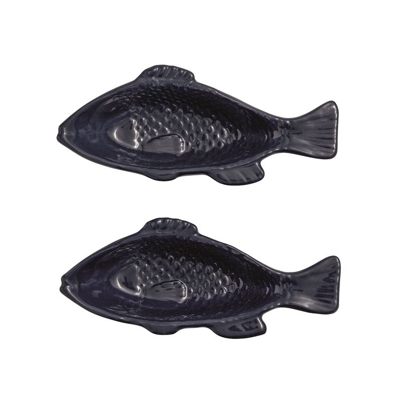 Blue Fish Dip Bowl Ceramic