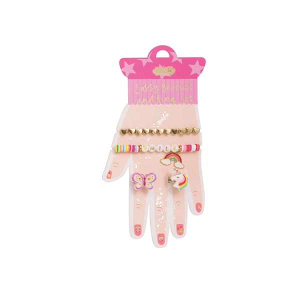 Hot Pink Bracelets Rings Card