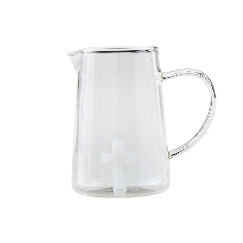 Glass Creamer with Cross