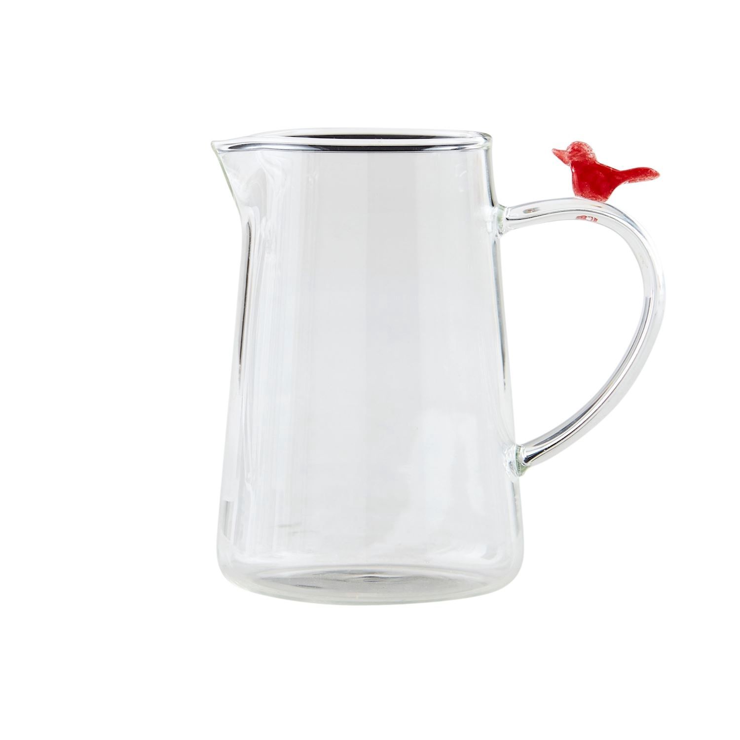 Glass Creamer with Cardinal on handle