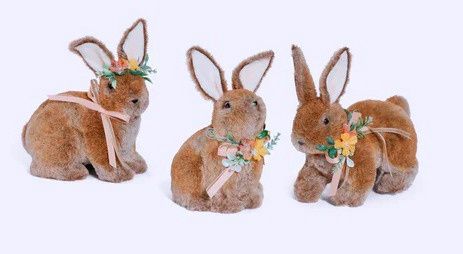 Furry Flower Bunny - Lifesize - For Decorative Use Only