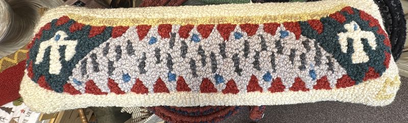 Canoe - Wool  Hooked Pillow