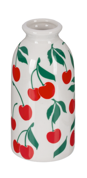 Small Cherry Motif Vase - Ceramic