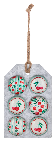 Cherry Magnets on Metal Tag