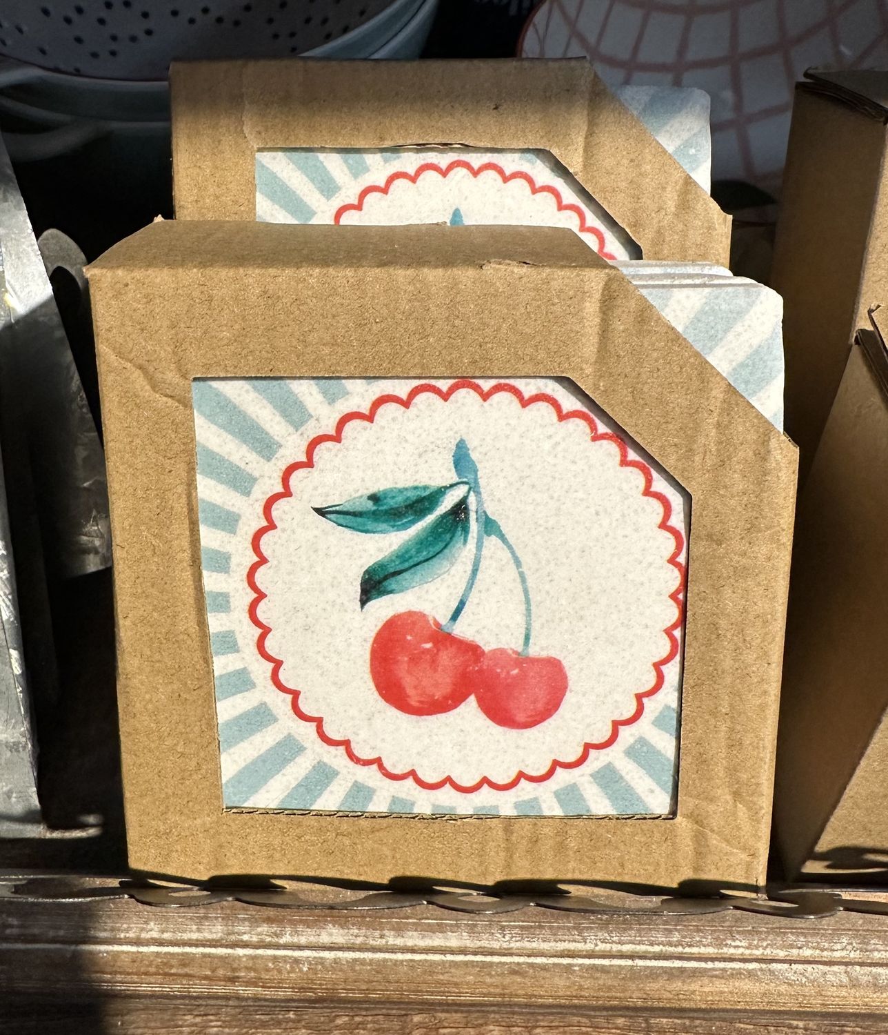 Set of Cherry Coasters - Set of 4