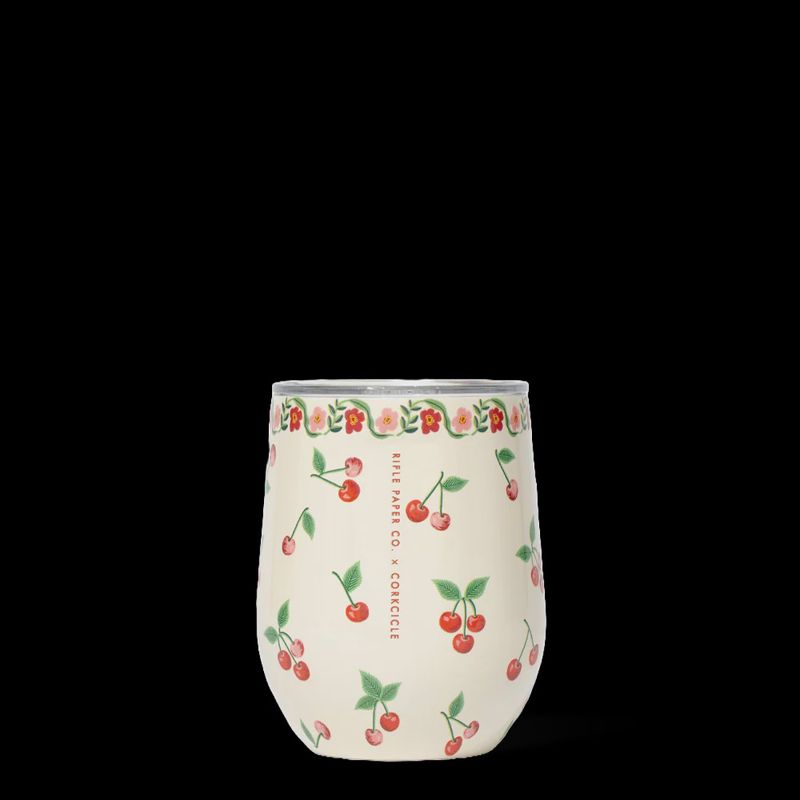 Insulated Stemless Wine Glass - 12 Oz - Cherries