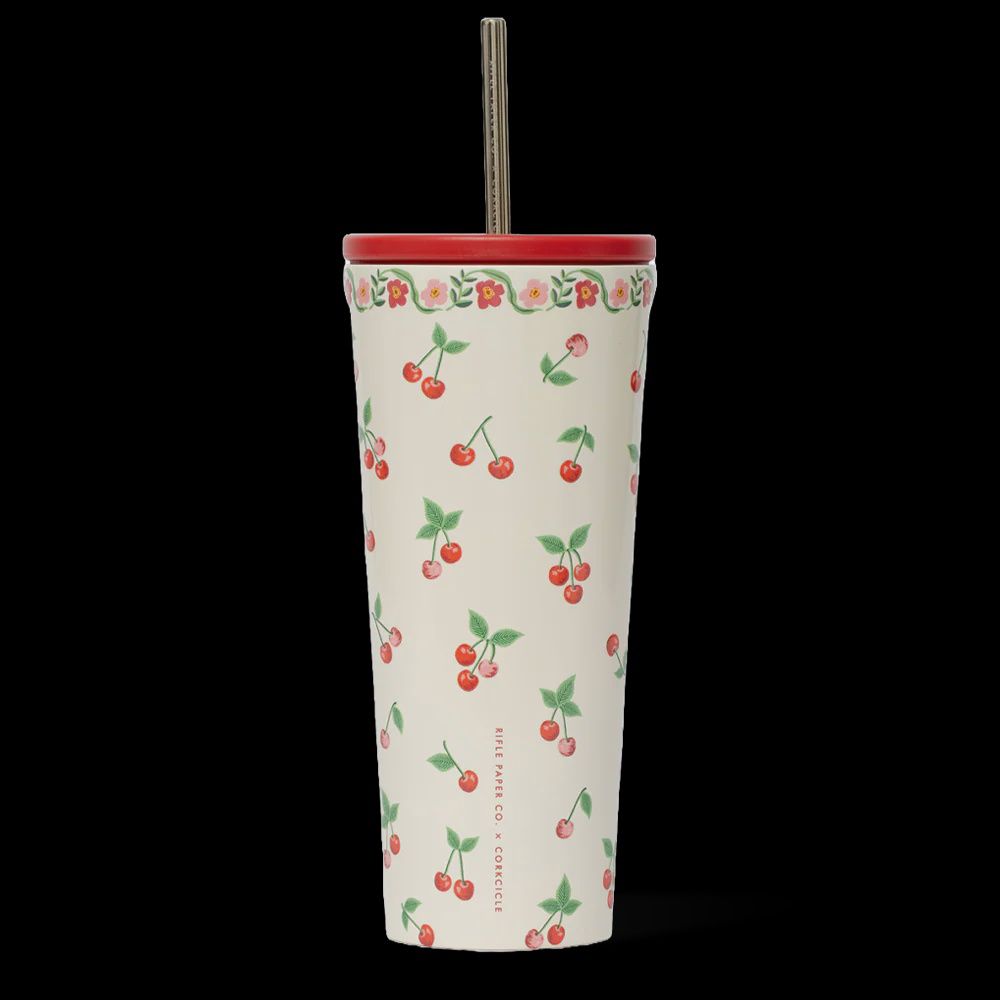 Insulated Travel Tumbler/Cold Cup  - Cherry Motif