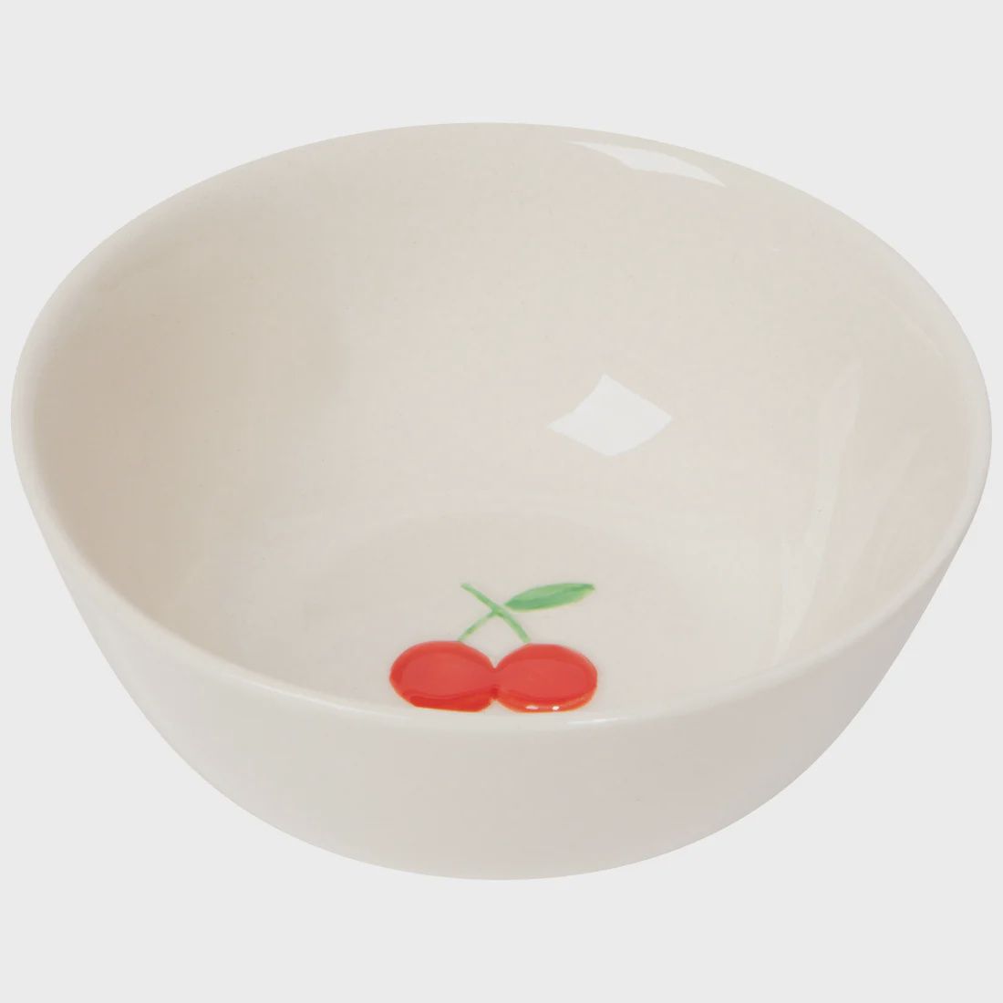 Ceramic Bowl with two Cherries Cream