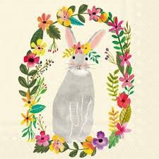 Napkin cktl, Floral Bunny