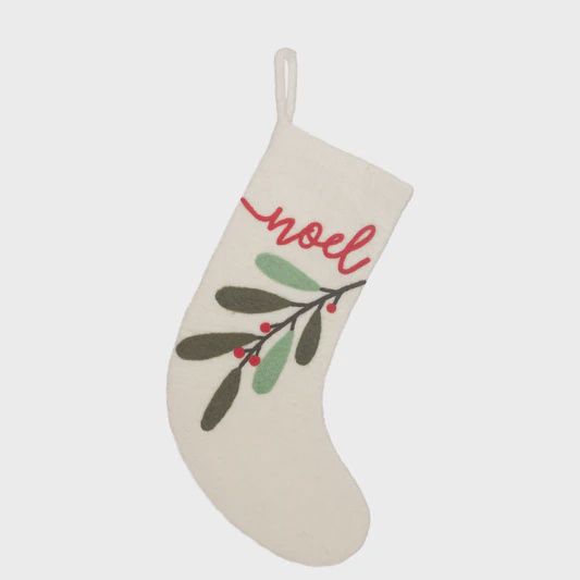 Felt Applique - White Christmas Stocking