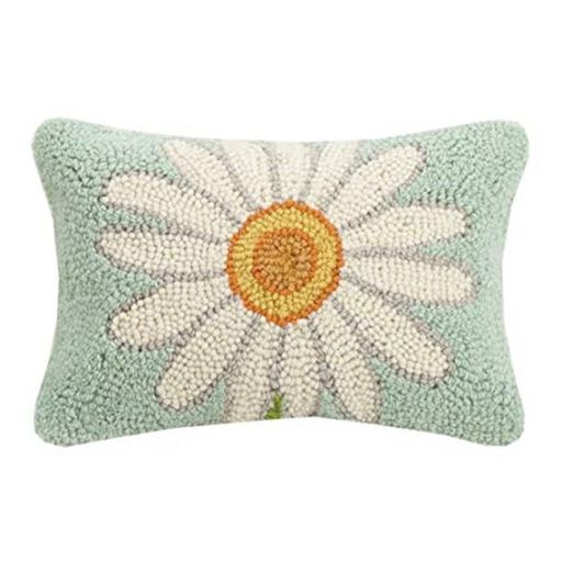 Wool Hooked Pillow - Daisy