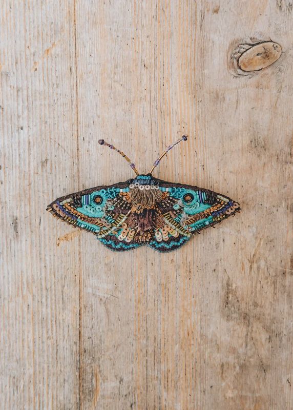 Lanipes Moth Brooch Pin