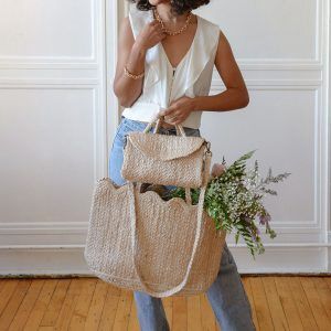 Scalloped Jute Tote