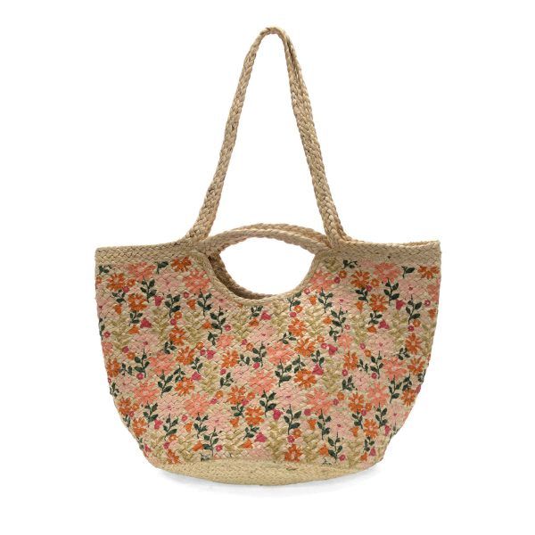 Free Spirit Jute Tote - Painted Flowers