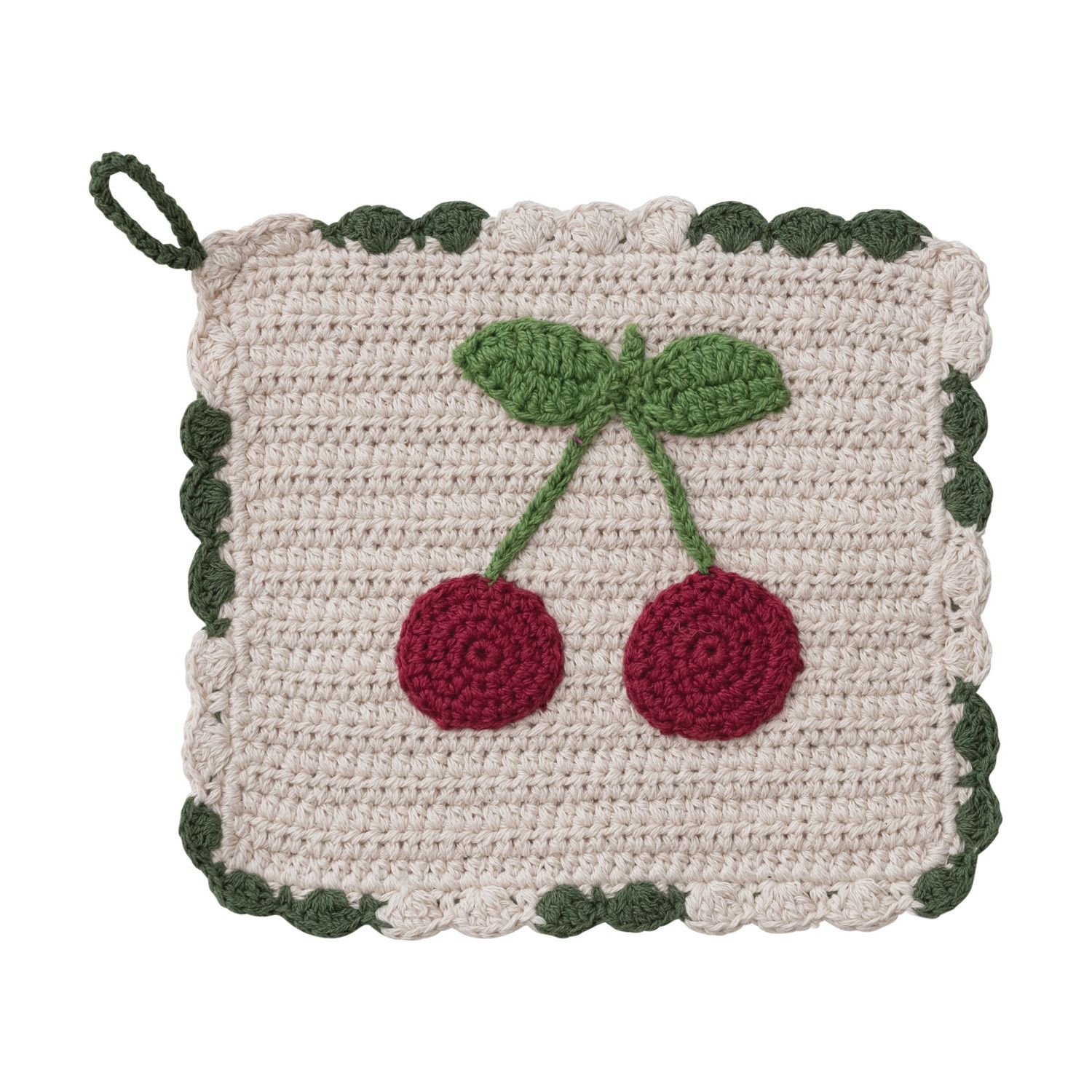 Cherry Scalloped Potholder