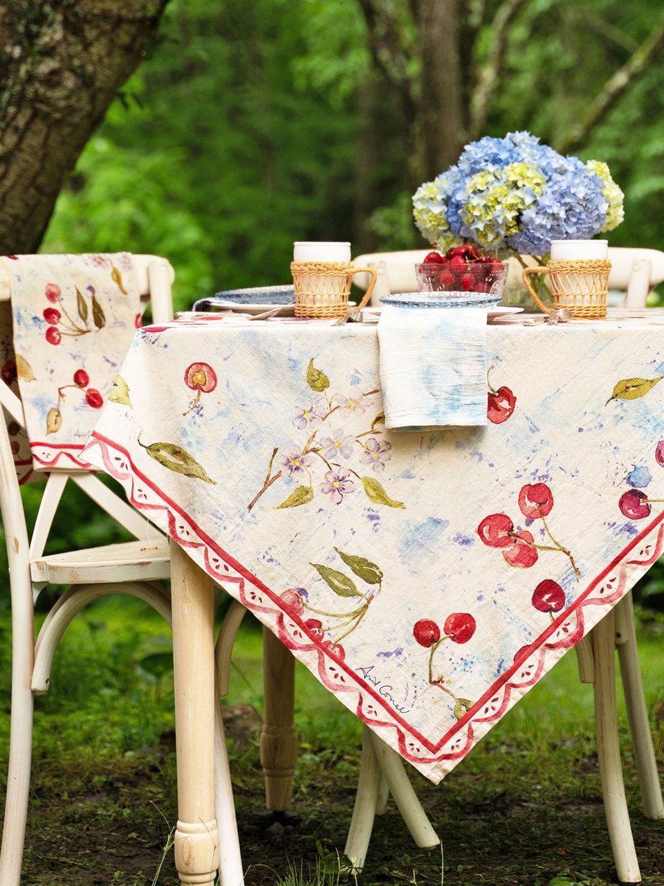 Cherry Tablecloth 53x53