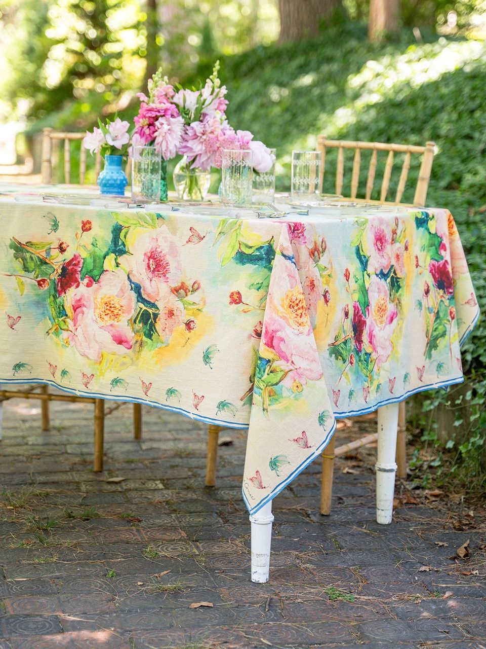 Peony Watercolor Tablecloth 53x90
