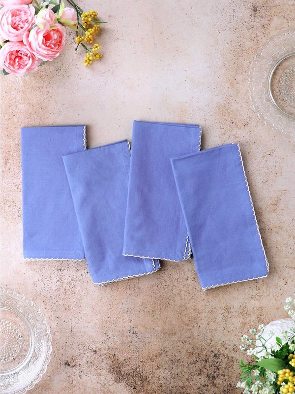 Crocheted Napkins - Periwinkle Cotton