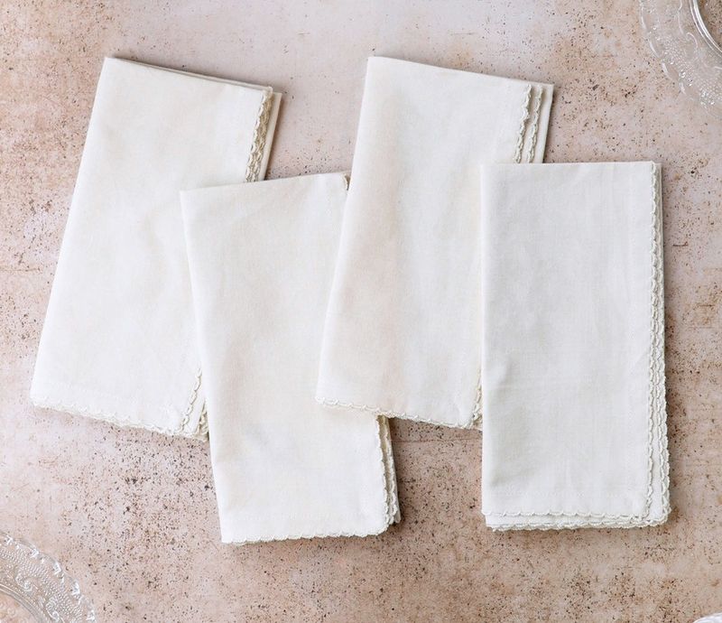 Crocheted Napkins - Ecru Cotton
