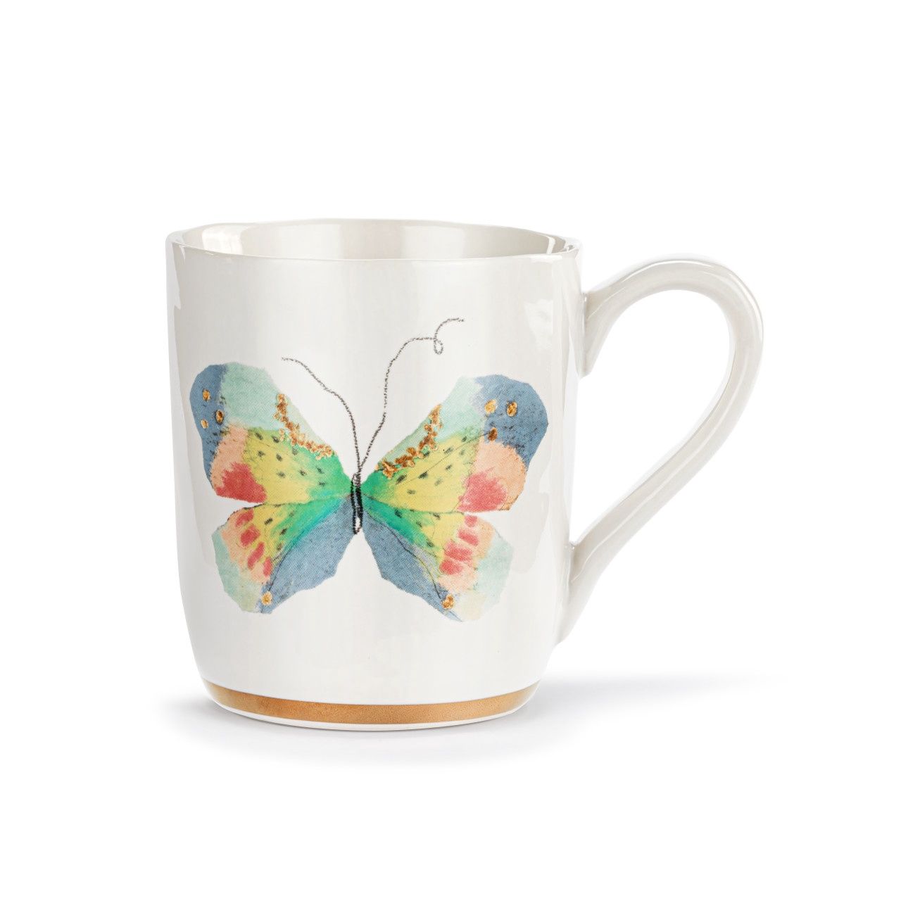 Pastel Butterfly Mug w/Gold Trim