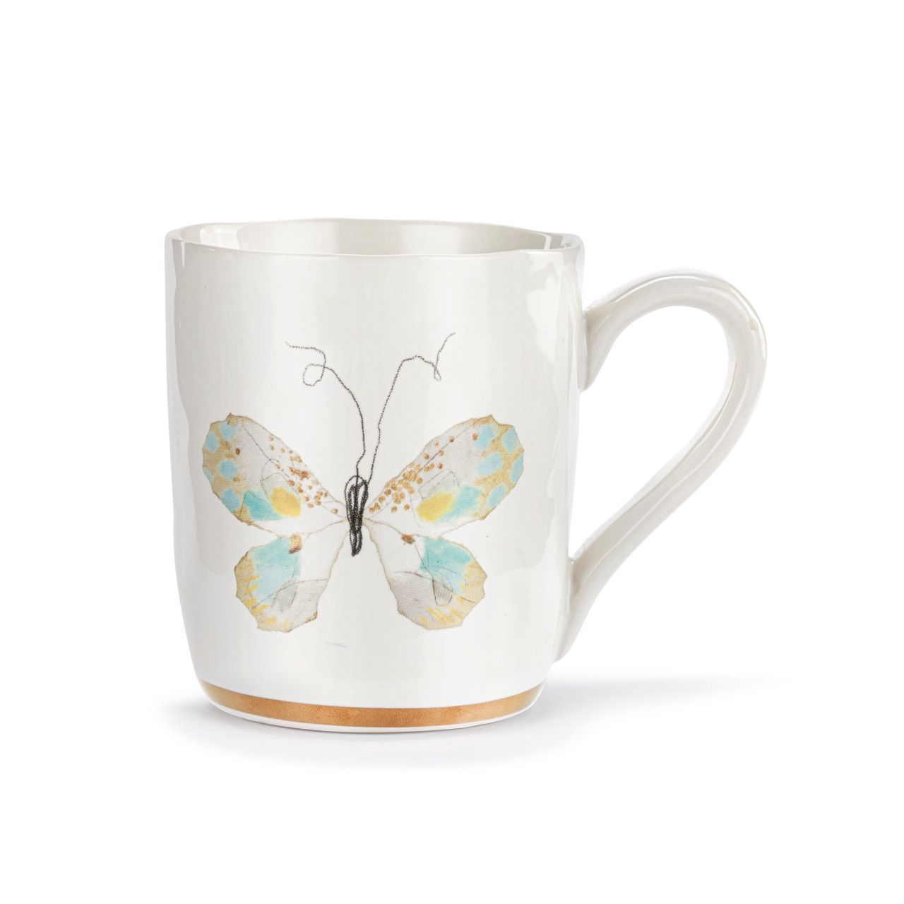 Green and White Butterfly Mug