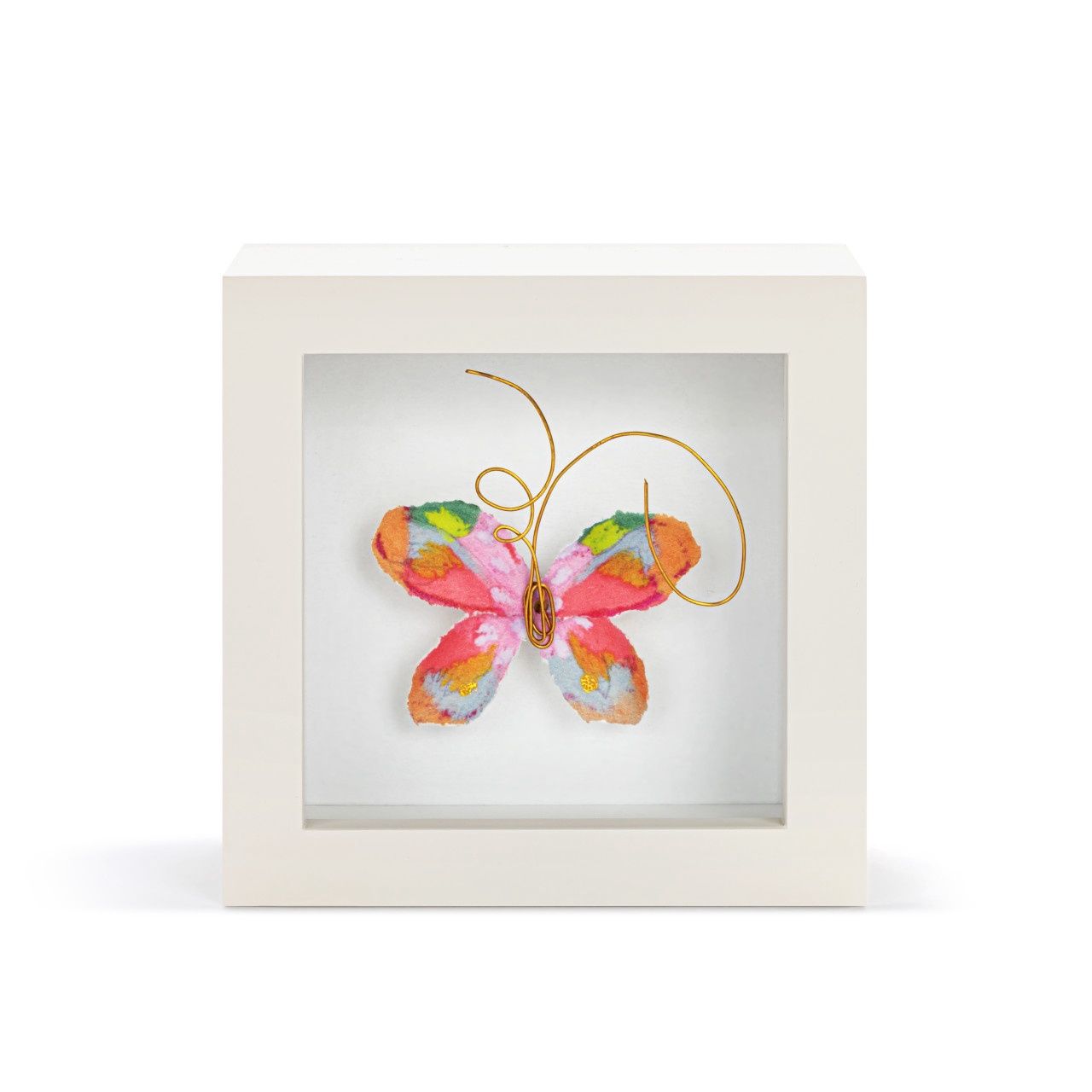 Tiny Pink Butterfly Shadow Box - Wall Art