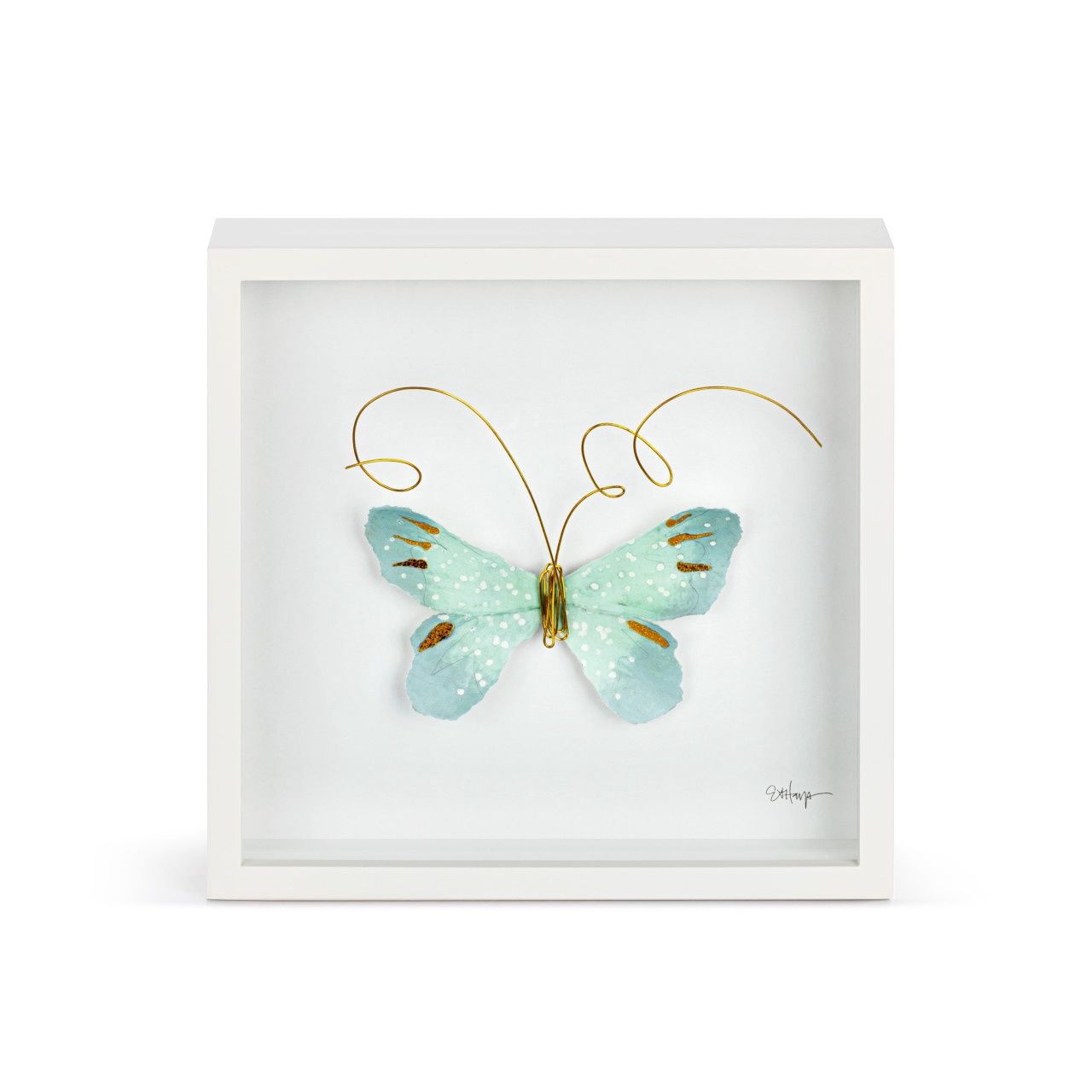 10" Baby Blue Butterfly Shadow Box - Wall Art