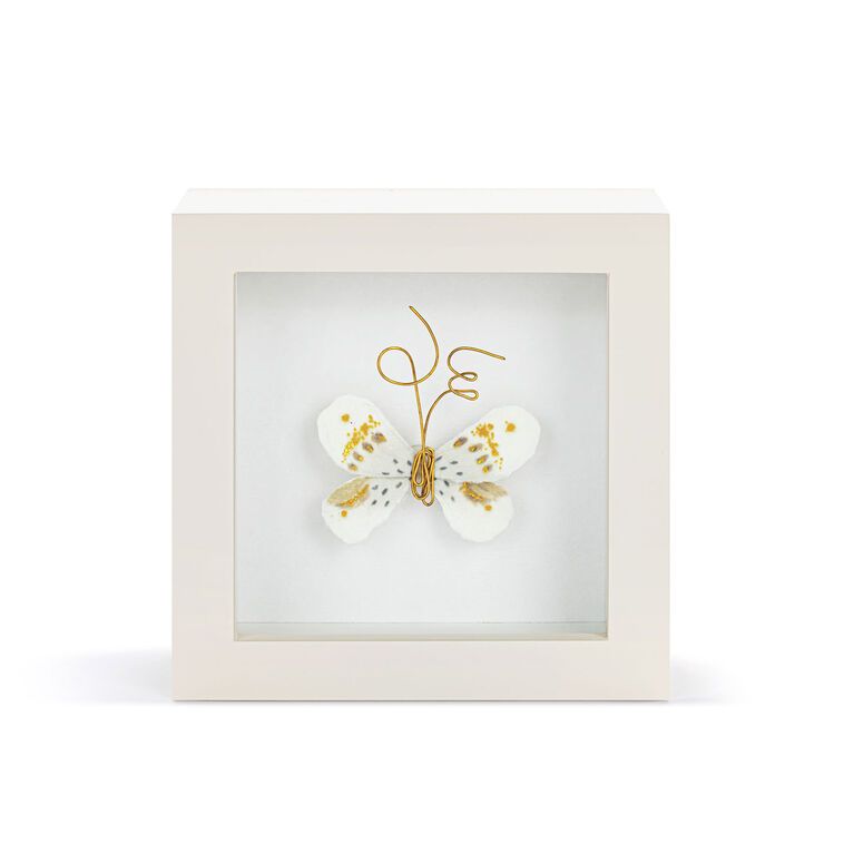 White and Gold Butterfly Wall Art
