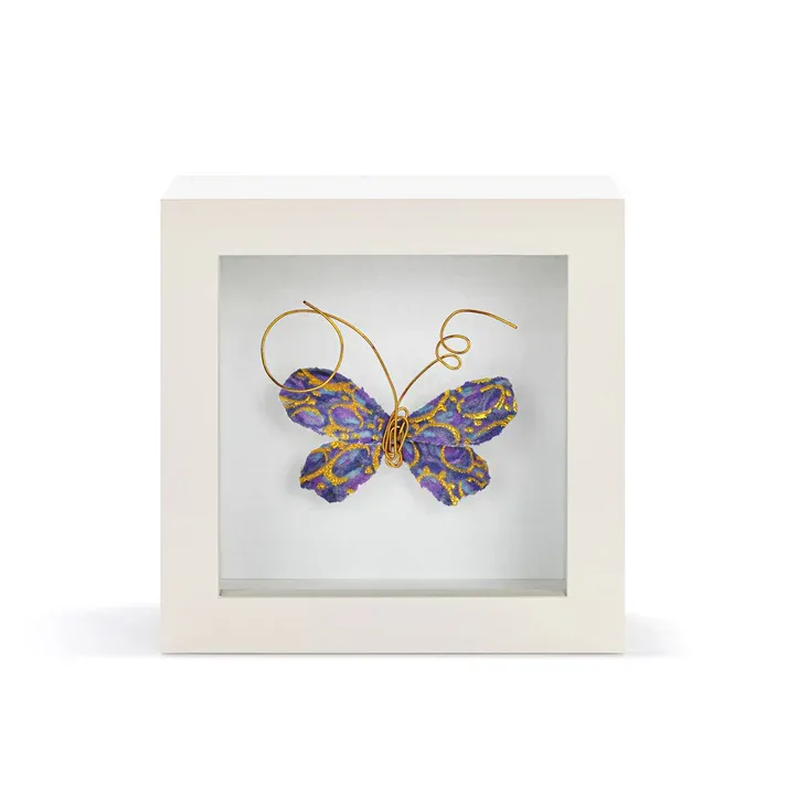 Purple Butterfly Shadow Box Wall Art