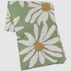 Daisies Green Throw