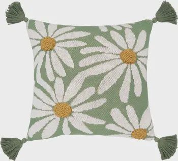 Daisies on Green Pillow
