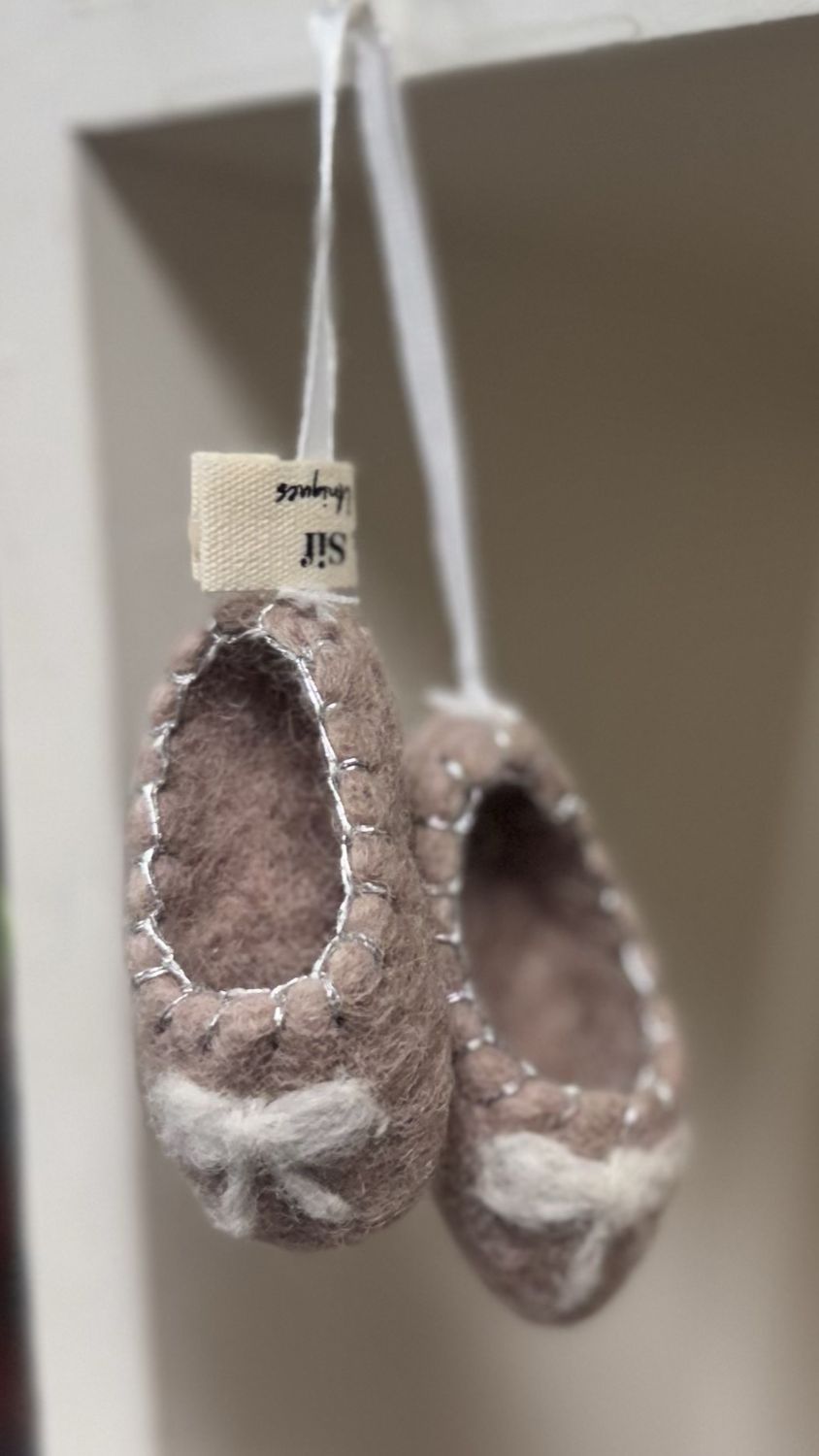 Ballerina Shoes Felted Ornament