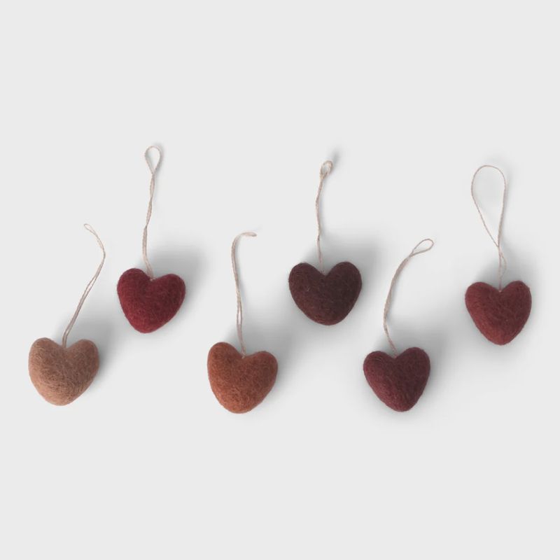 Teeny Tiny Felted Hearts - Ornament
