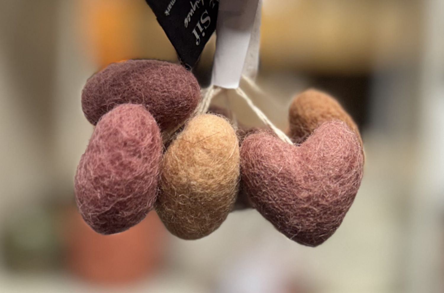 Teeny Tiny Felted Hearts - Ornament, set: Mini Heart Set