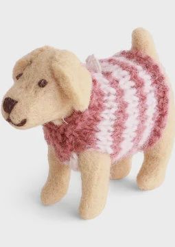 Labrador Dog w/Knitted Sweater Ornament