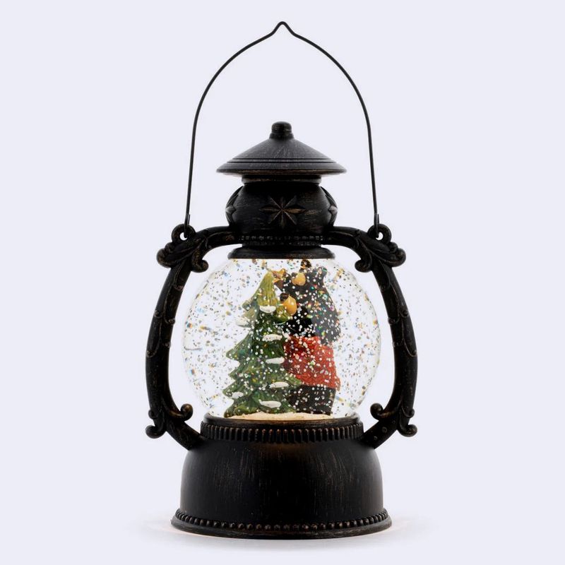 Musical Snow Globe - Lantern - Bears Decorating Tree
