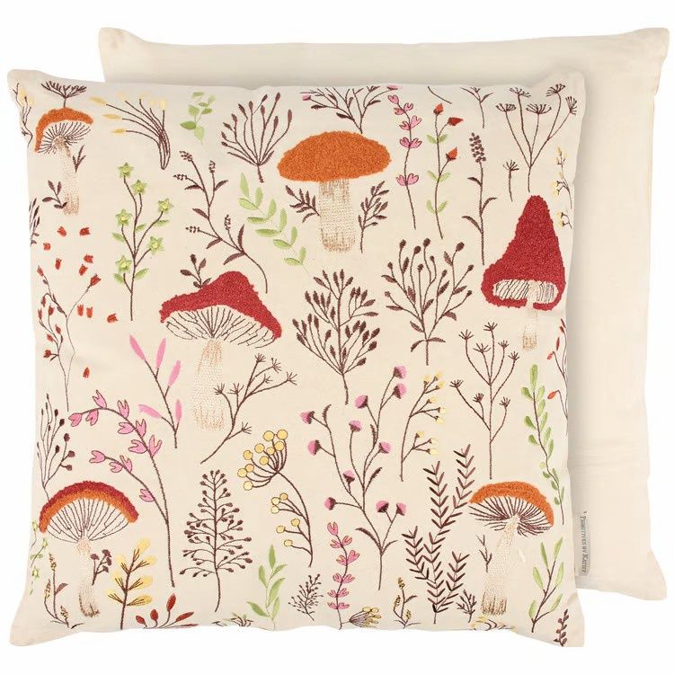 Fauna and Mushroom Pillow