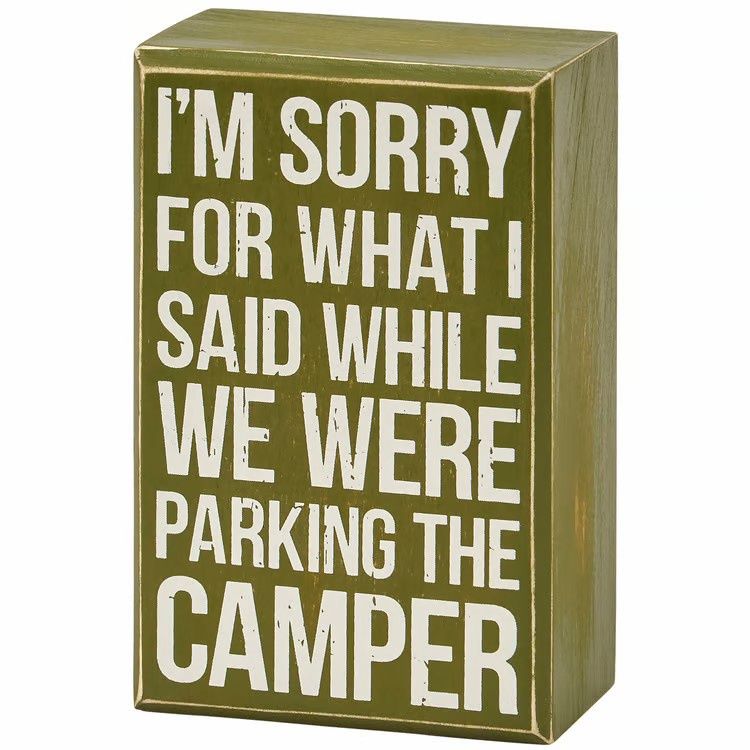 Parking the Camper - Box Sign